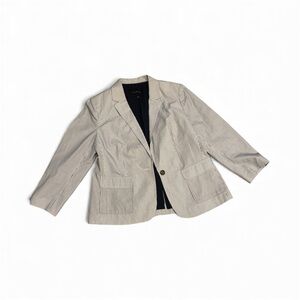 Banana Republic Navy and Cream Striped Blazer size 14